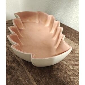 Vintage Haeger USA 12" x 7"  Shallow Feather/Leaf Design Tray Bowl Dish
